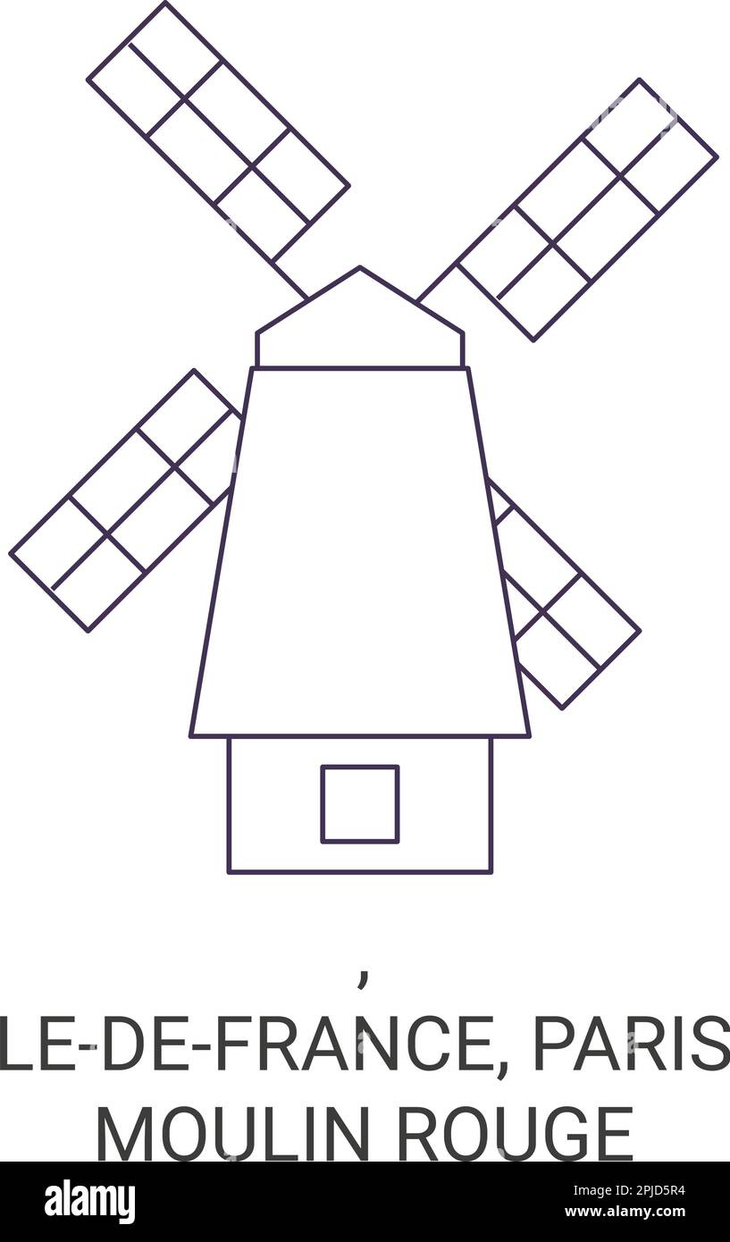 Frankreich, Ledefrance, Parismoulin Rouge reisen als Vektordarstellung Stock Vektor