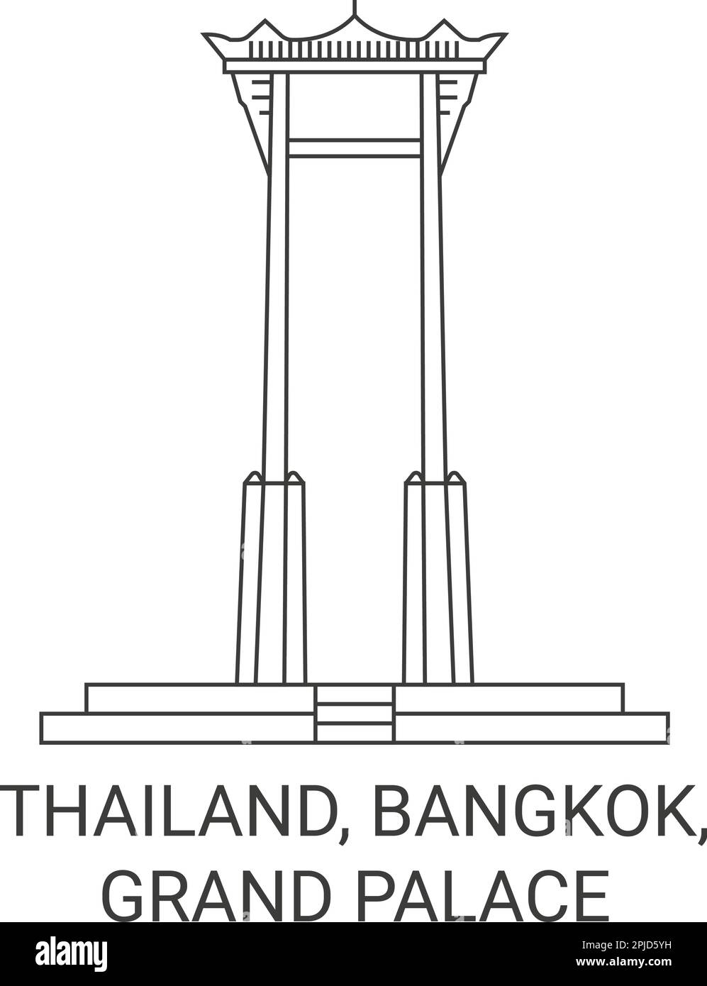 Thailand, Bangkok, Grand Palace Reise Wahrzeichen Vektordarstellung Stock Vektor