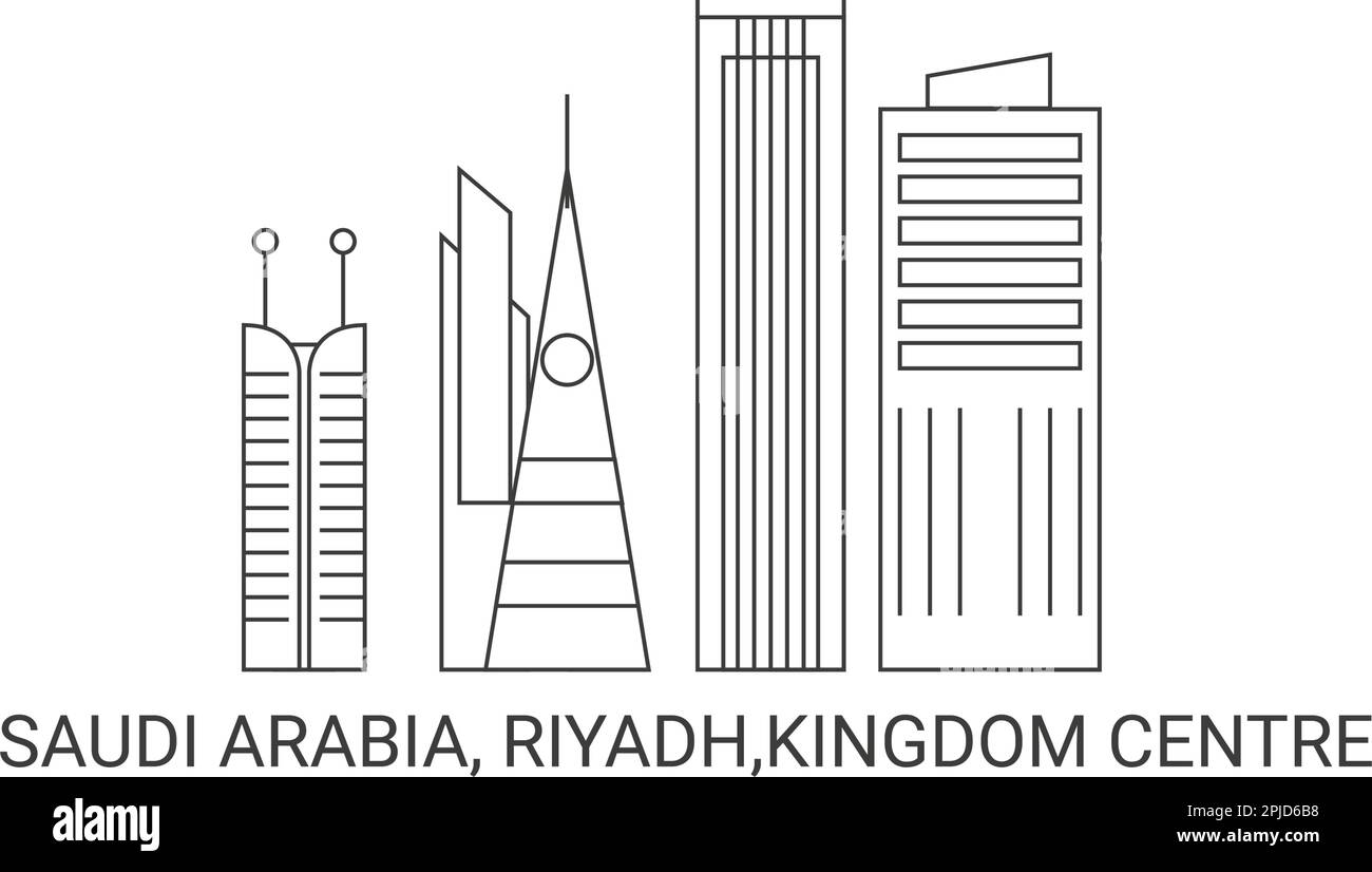 Saudi-Arabien, Riad, Kingdom Centre, Reise-Wahrzeichen-Vektordarstellung Stock Vektor