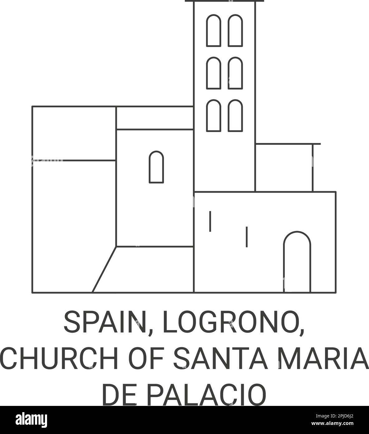 Spanien, Logrono, Kirche Santa Mara De Palacio reisen Wahrzeichen-Vektordarstellung Stock Vektor