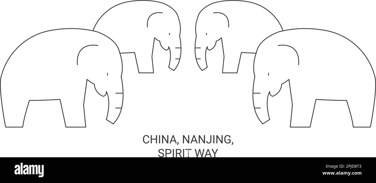 Vektordarstellung von China, Nanjing, Spirit Way-Reisen Stock Vektor