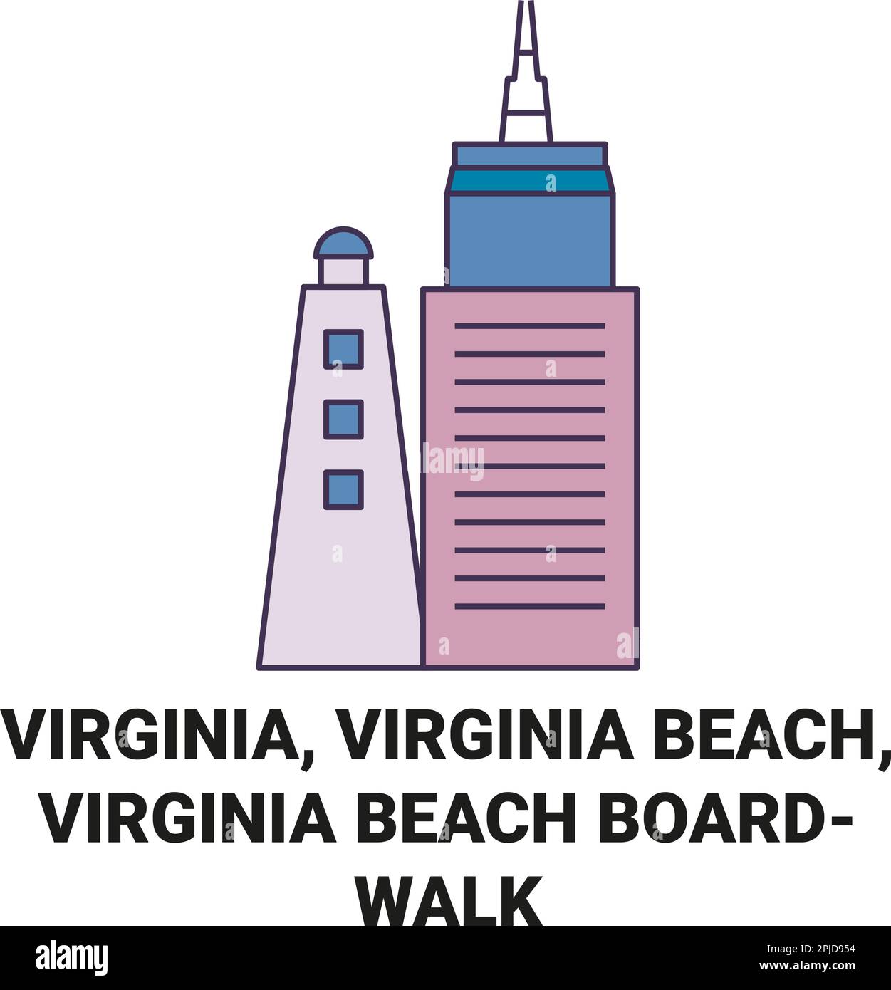 USA, Virginia, Virginia Beach, Virginia Beach, Virginia Beach Boardwalk Stock Vektor