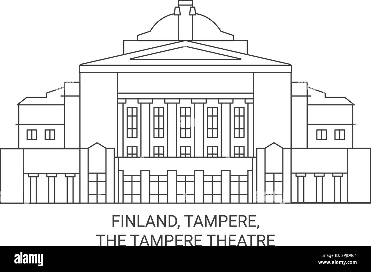 Finnland, Tampere, das Tampere Theater Reise-Wahrzeichen Vektordarstellung Stock Vektor