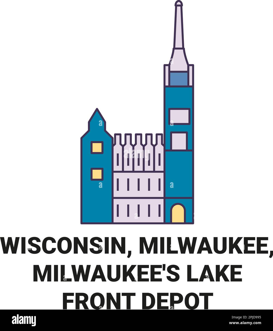 USA, Wisconsin, Milwaukee, Milwaukee's Lake Front Depot Stock Vektor