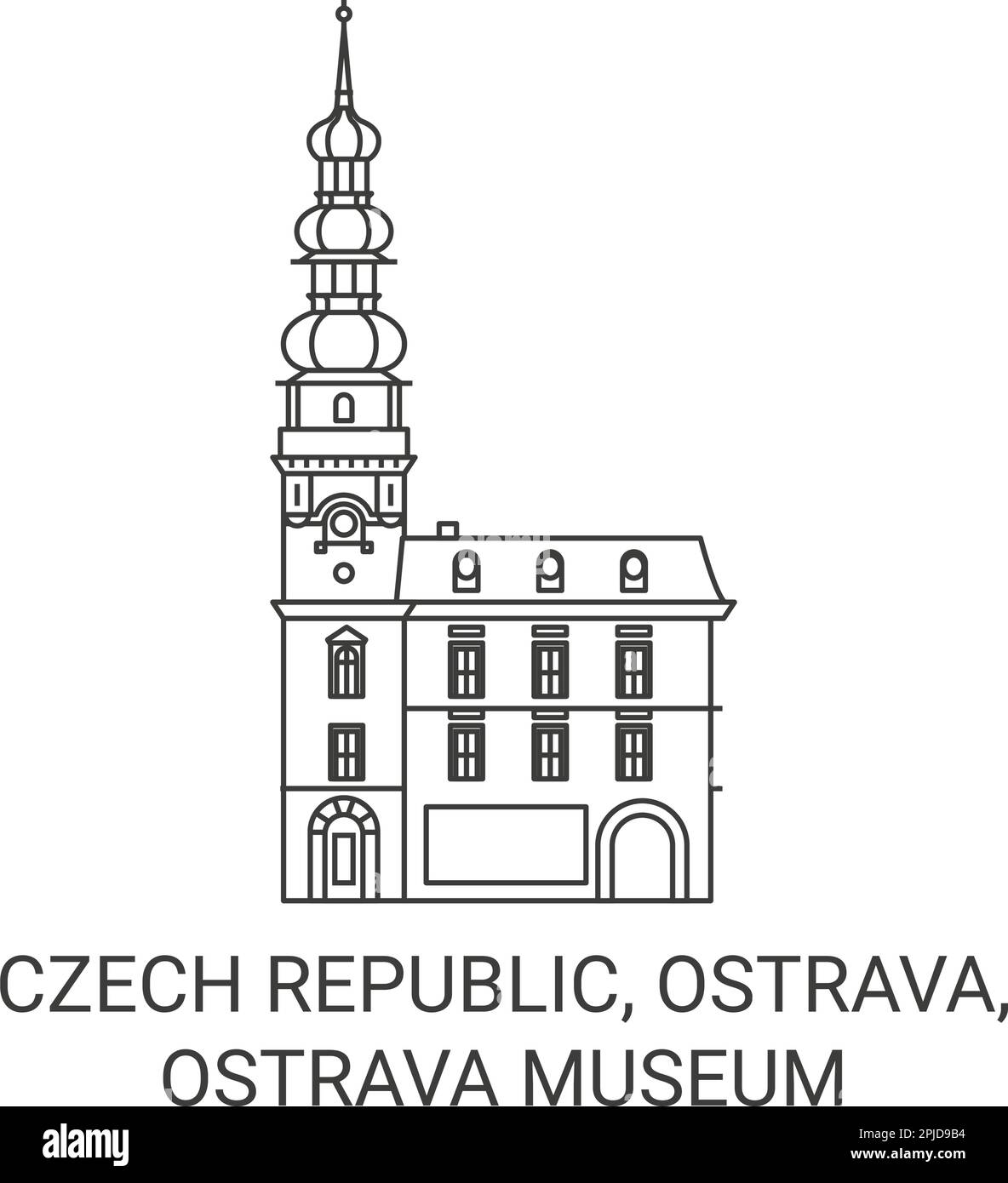 Tschechische Republik, Ostrava, Ostrava Museum Reise Wahrzeichen Vektordarstellung Stock Vektor