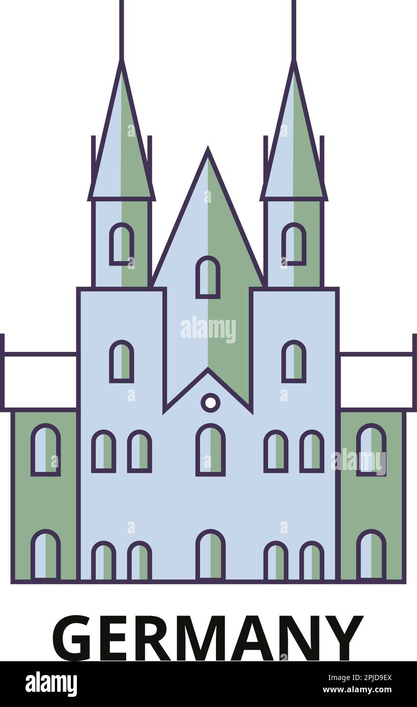 Deutschland, Königliches Schloss Reise-Wahrzeichen-Vektordarstellung Stock Vektor