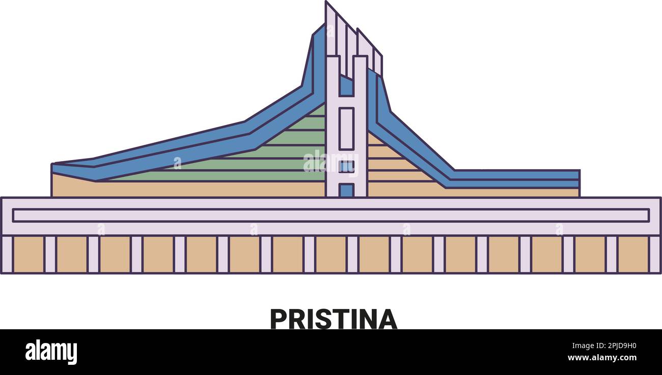 Albanien, Pristina Travel Landmark-Vektordarstellung Stock Vektor