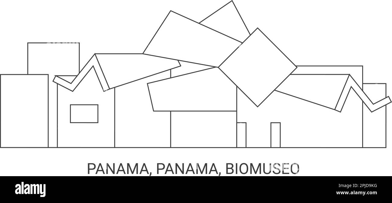 Panama, Panama, Biomuseo, Wegweiser-Vektordarstellung Stock Vektor