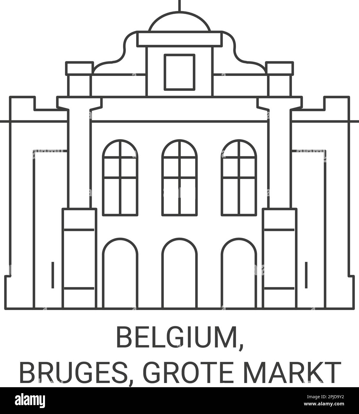 Belgien, Brügge, Grote Markt Stock Vektor