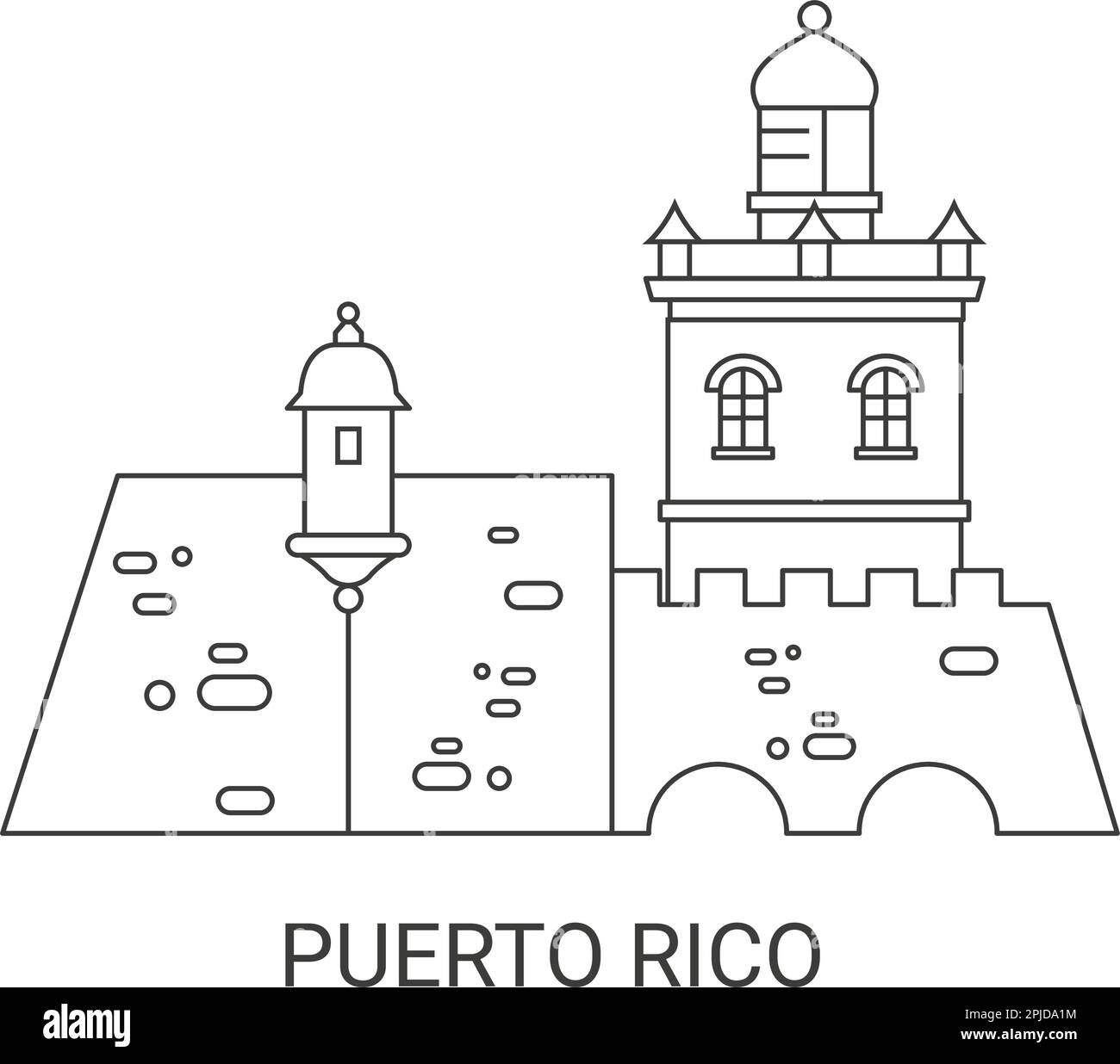 Vektordarstellung der Reiseziele von Puerto Rico Stock Vektor