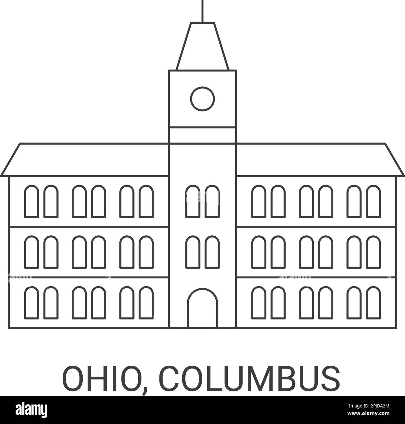 Vektordarstellung der Reiseziele USA, Ohio, Columbus Stock Vektor