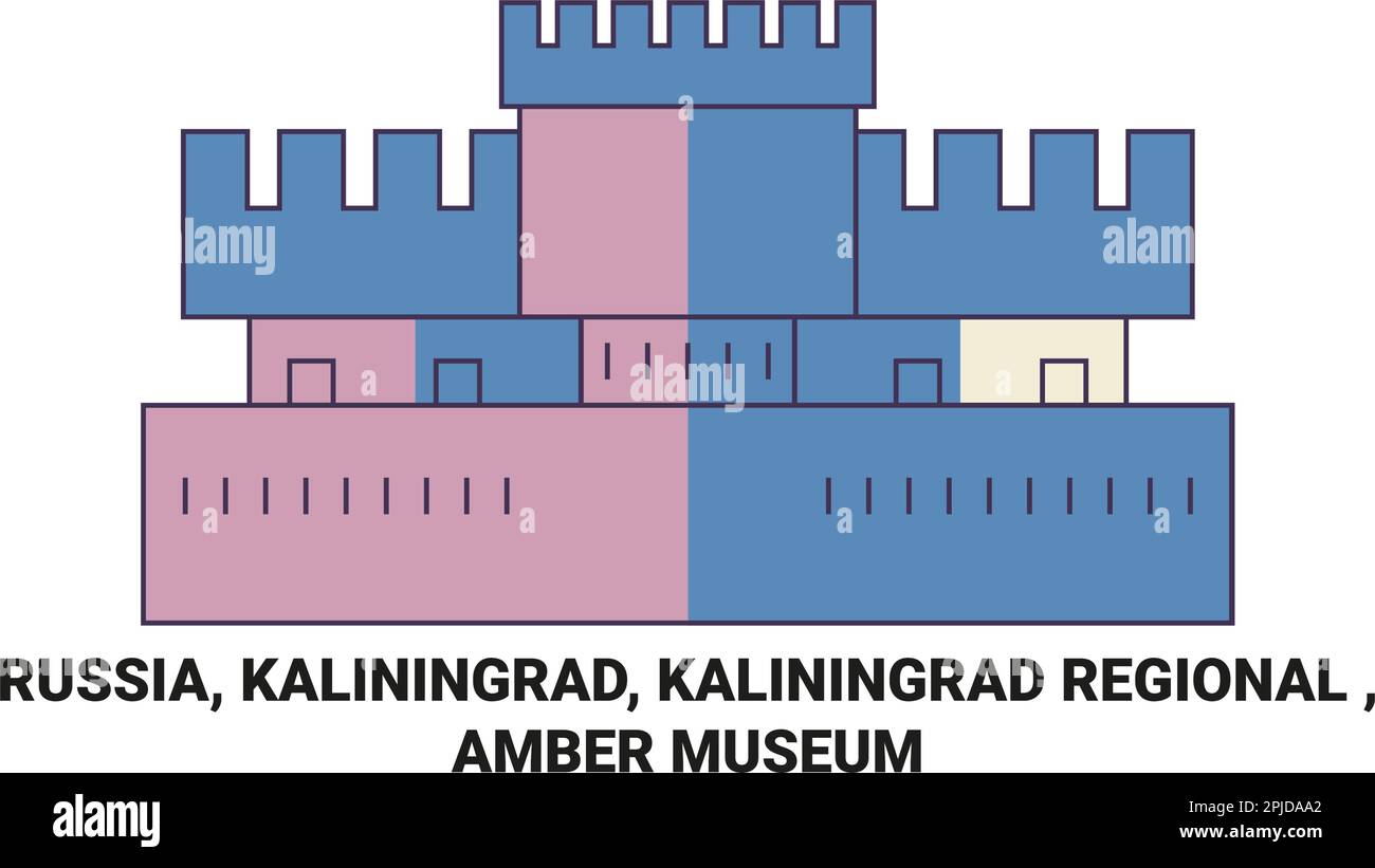 Russland, Kaliningrad, Kaliningrad Regional, Amber Museum Reise Wahrzeichen Vektordarstellung Stock Vektor