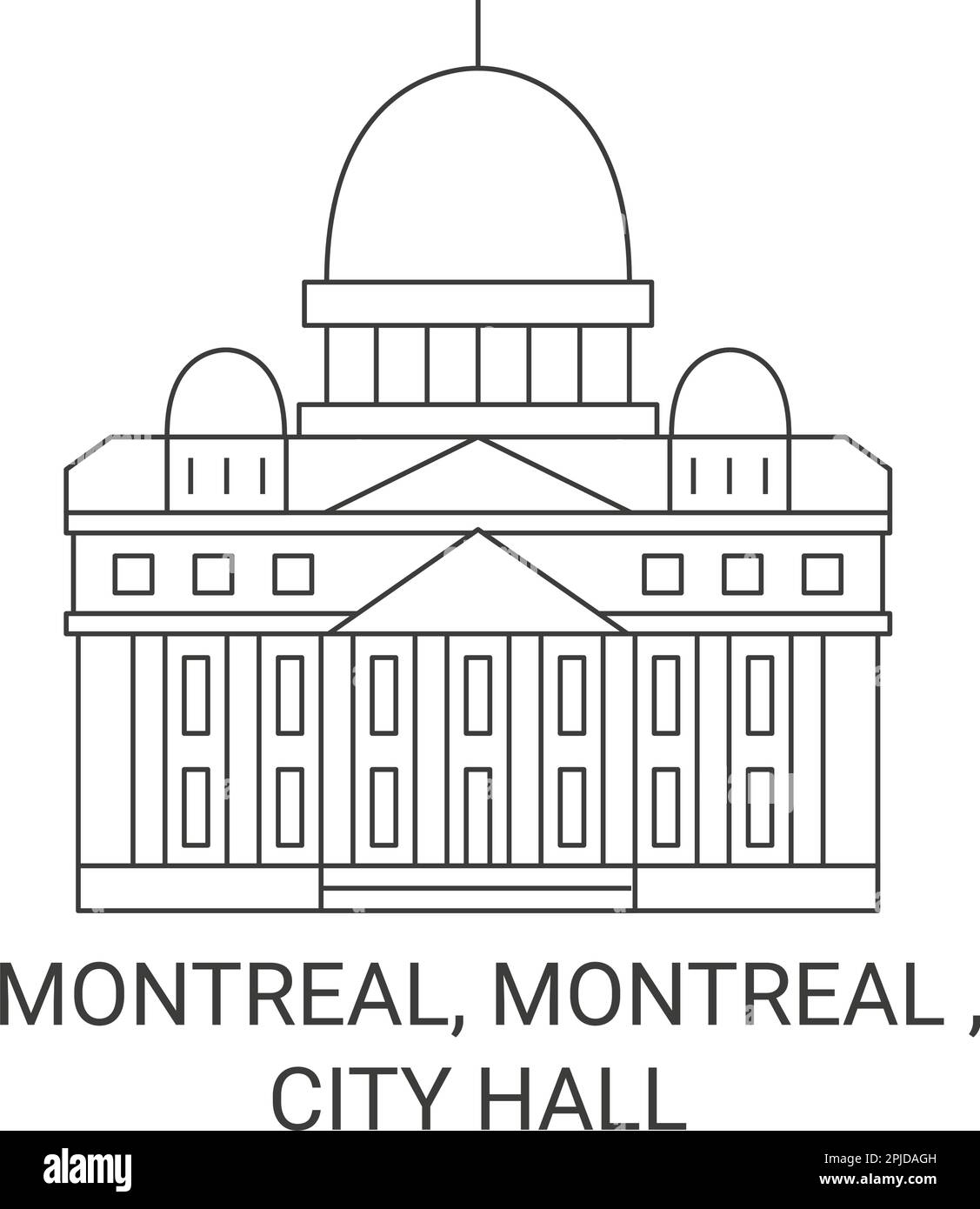 Kanada, Montreal, Montreal, Rathaus Reise Wahrzeichen Vektordarstellung Stock Vektor
