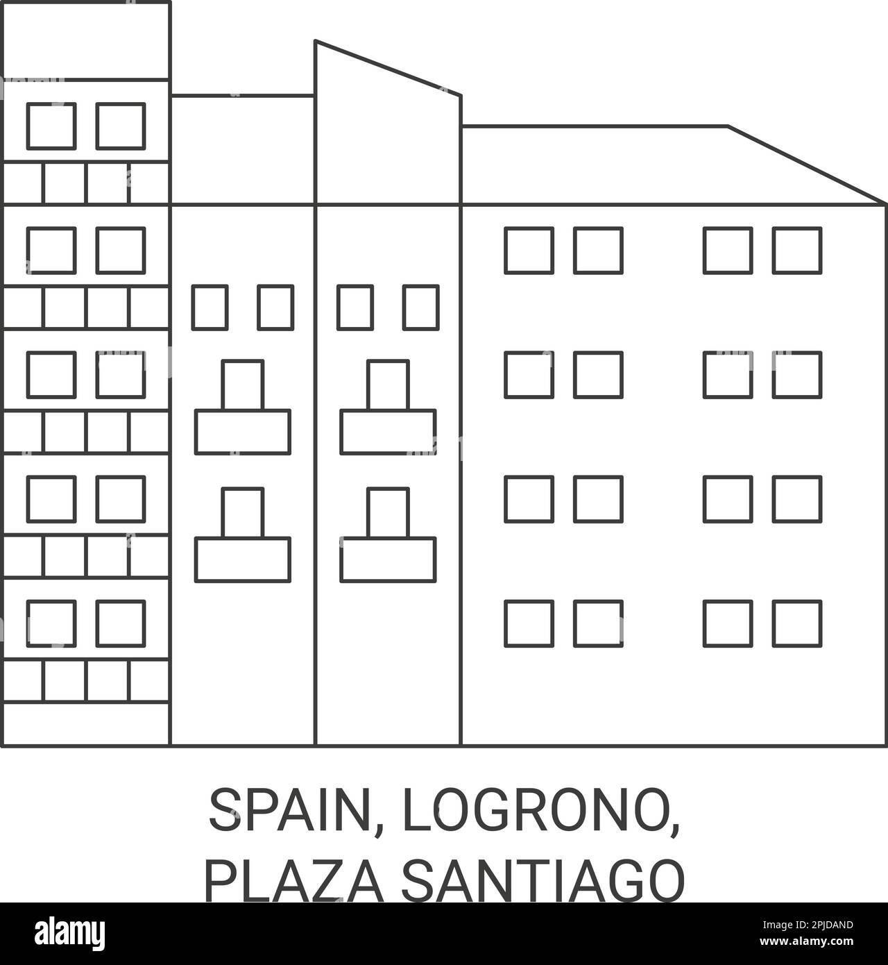 Spanien, Logrono, Plaza Santiago reisen als Vektorbild Stock Vektor