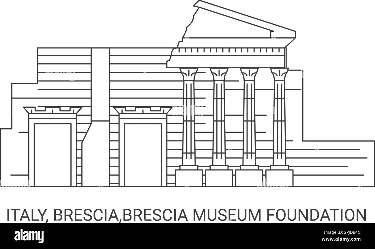 Italien, Brescia, Brescia Museum Foundation, Reise-Wahrzeichen-Vektordarstellung Stock Vektor