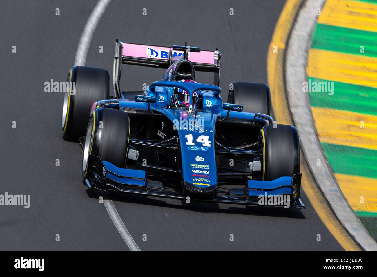 14 DOOHAN Jack (aus), UNI-Virtuosi Racing, Dallara F2, Action während der 3. Runde der FIA-Formel-2-Meisterschaft 2023 vom 31. März bis 2. April 2023 auf dem Albert Park Circuit in Melbourne, Australien – Photo Diederik van der Laan / Dutch Photo Agency / DPPI Stockfoto