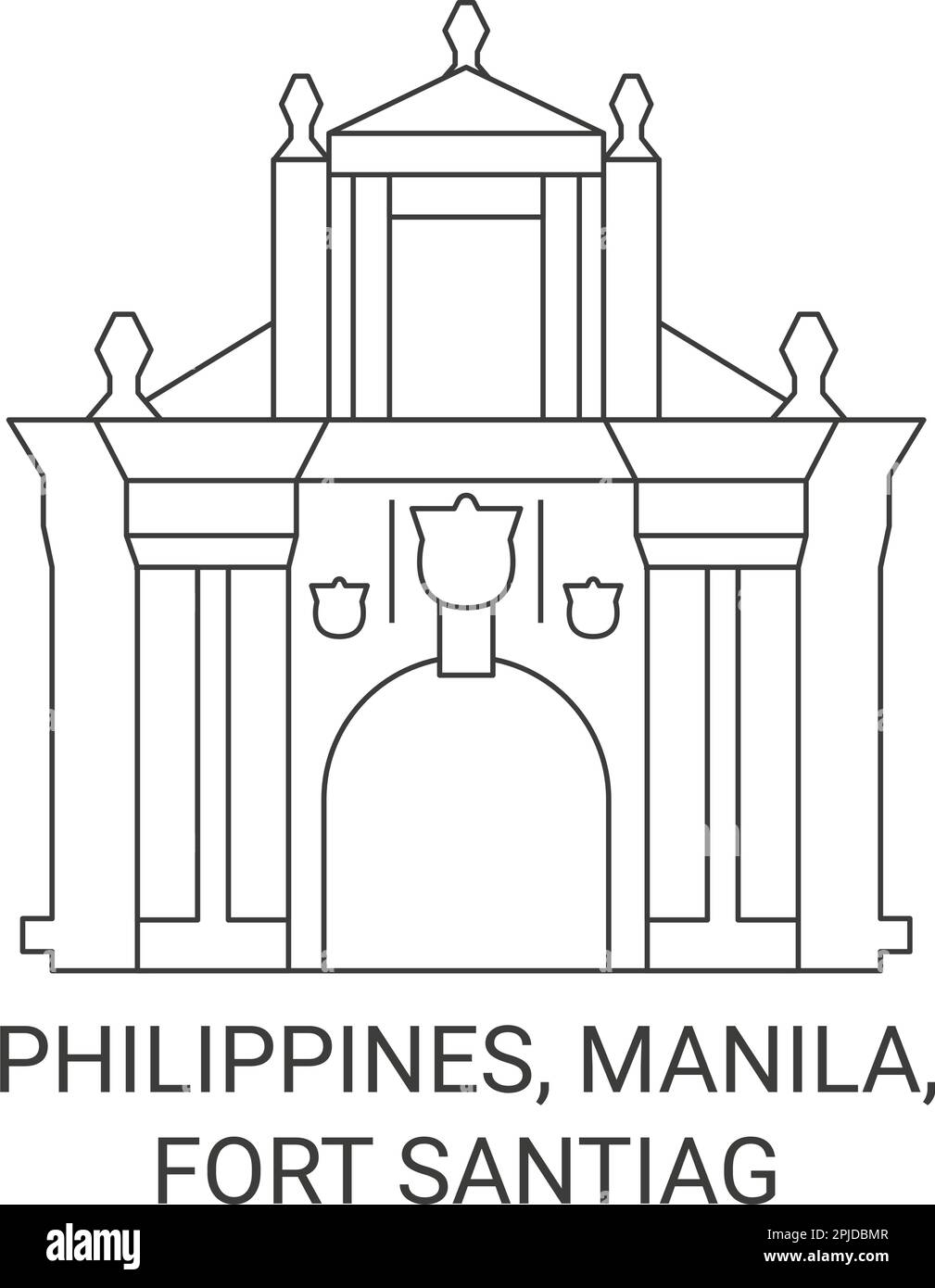 Philippinen, Manila, Fort Santiag reisen Wahrzeichen Vektordarstellung Stock Vektor
