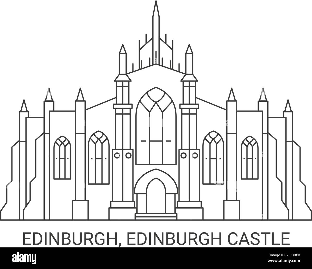 Großbritannien, Edinburgh, Edinburgh Castle, Reise-Wahrzeichen-Vektordarstellung Stock Vektor