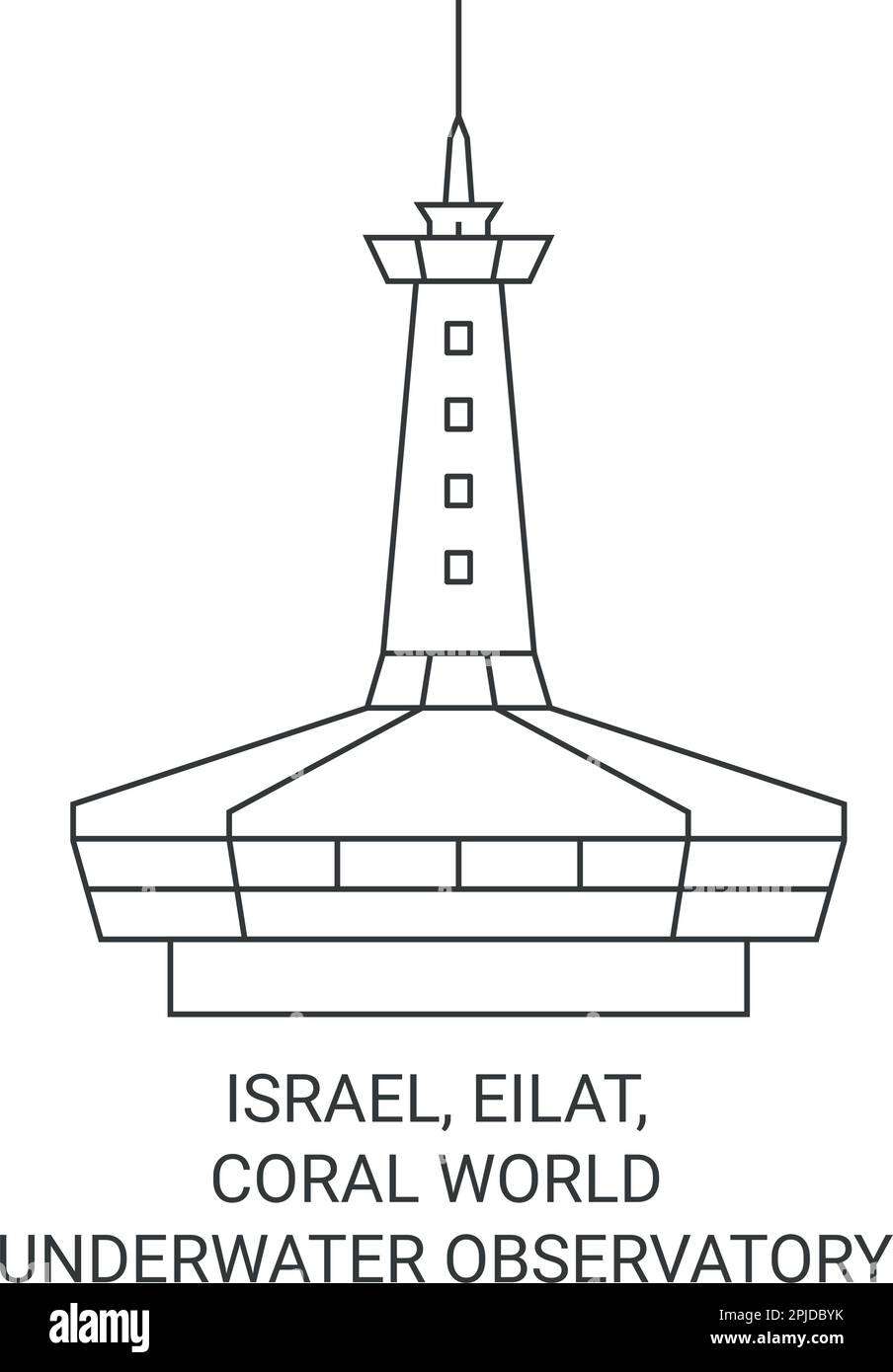 Israel, Eilat, Coral World Underwater Observatory, Reiseziel-Vektordarstellung Stock Vektor