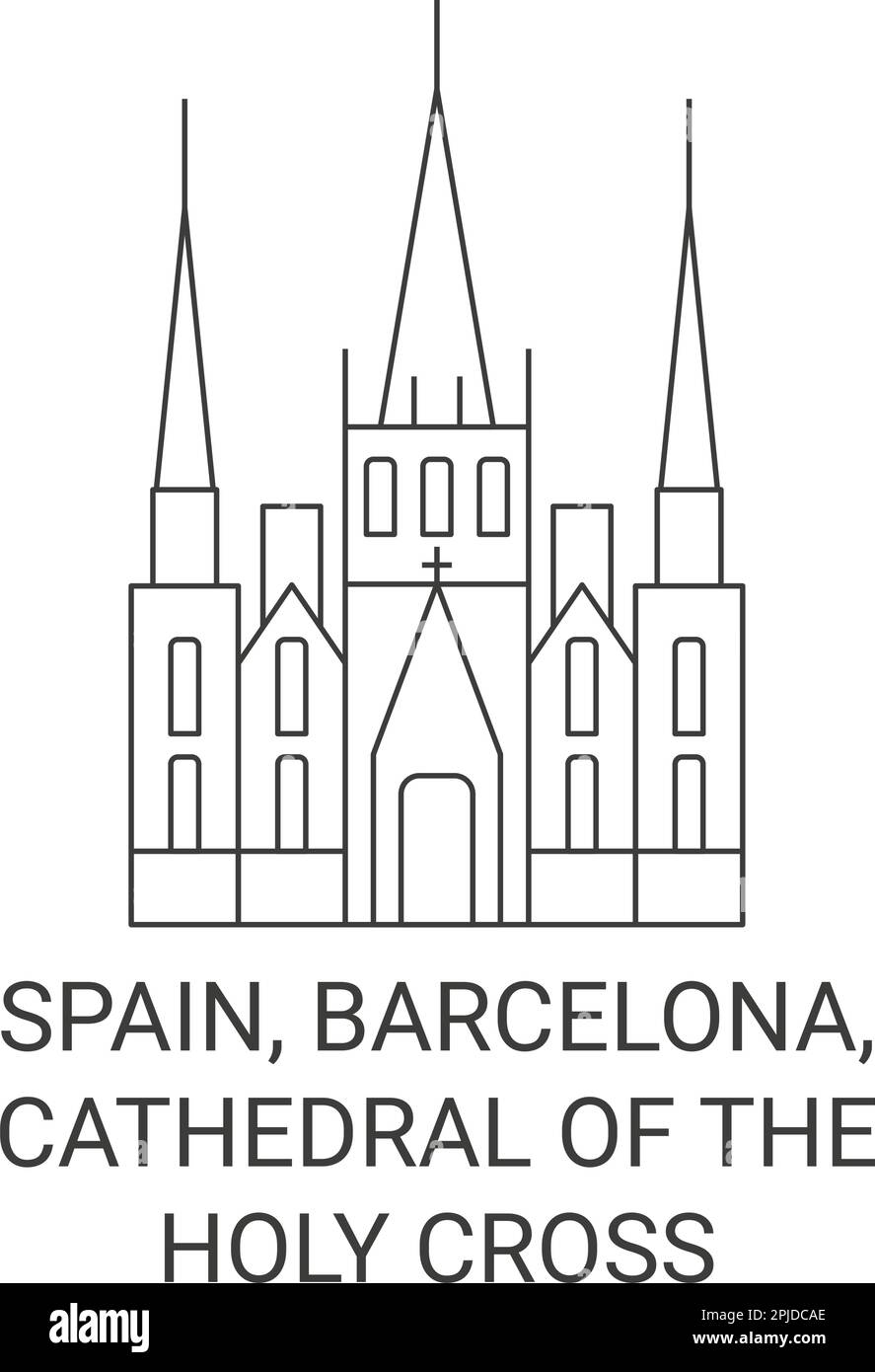 Spanien, Barcelona, die Kathedrale des Heiligen Kreuzes reisen als Vektorgrafik Stock Vektor