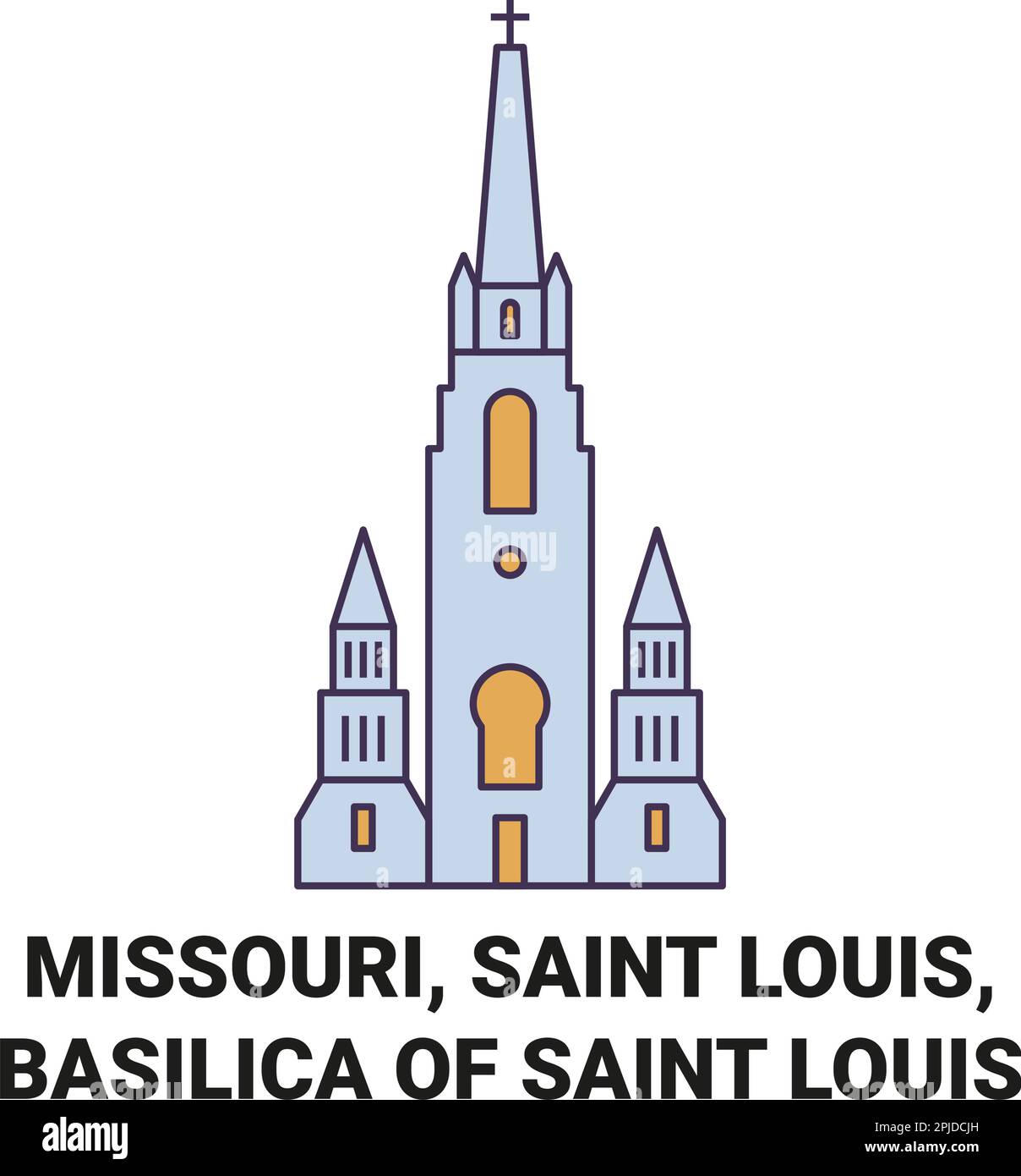 USA, Missouri, St. Louis, Basilika von St. Louis, Reiseziel Vektordarstellung Stock Vektor