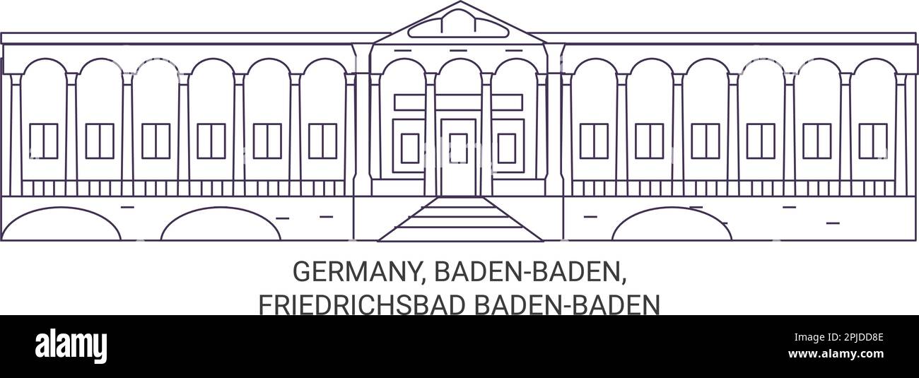 Deutschland, BadenBaden, Friedrichsbad BadenBaden Reise-Wahrzeichen-Vektordarstellung Stock Vektor