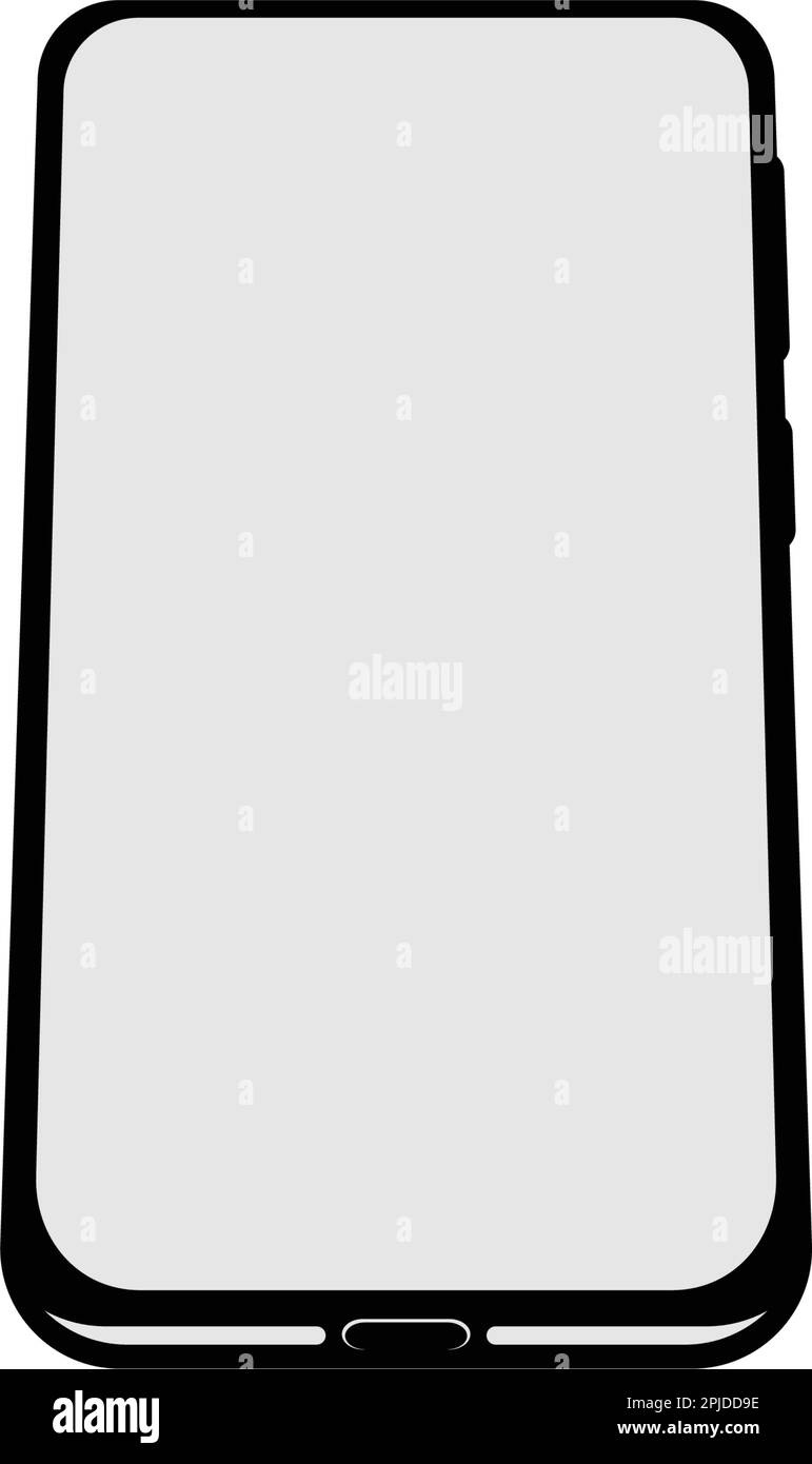 Realistisches Smartphone-Modell. Handyrahmen mit isolierter Vorlage in leerer Optik, anderes ViewPoint-Telefon. Konzeptionsvektor für mobile Geräte Stock Vektor