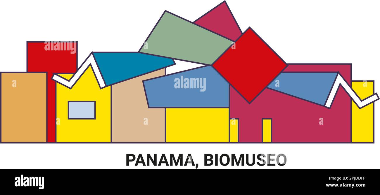 Panama, Biomuseo, Wegweiser-Vektordarstellung Stock Vektor