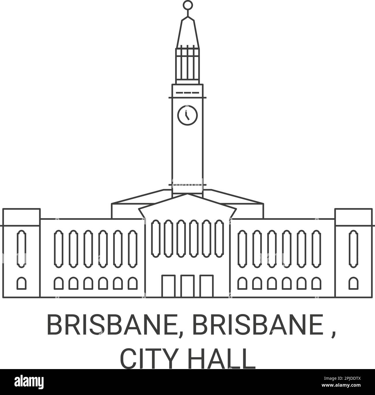 Australien, Brisbane, Brisbane, City Hall Reise Wahrzeichen Vektordarstellung Stock Vektor