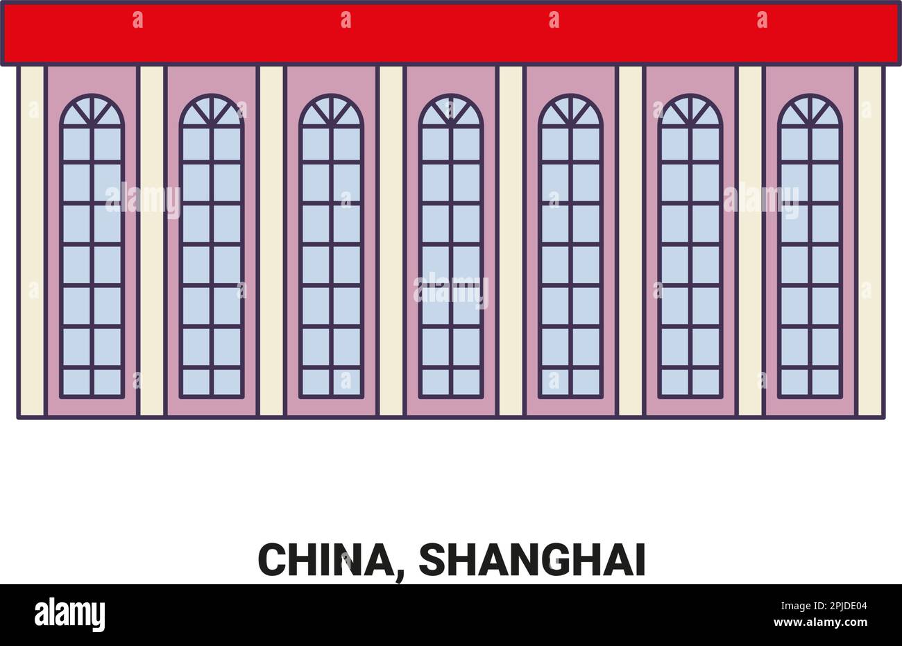 China, Shanghai Reise Wahrzeichen-Vektordarstellung Stock Vektor