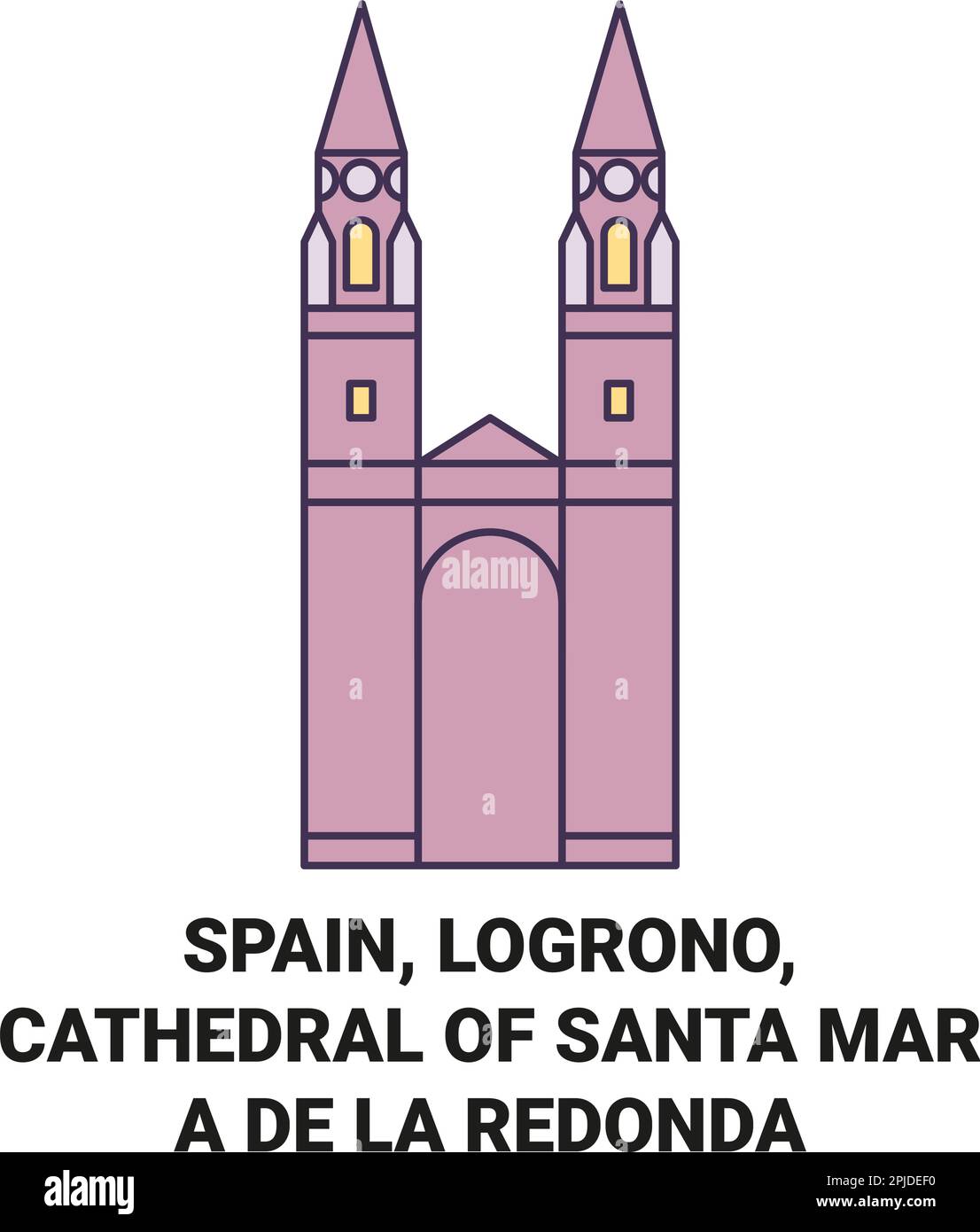 Spanien, Logrono, Kathedrale Santa Mara De La Redonda reisen als Vektorbild für Wahrzeichen Stock Vektor