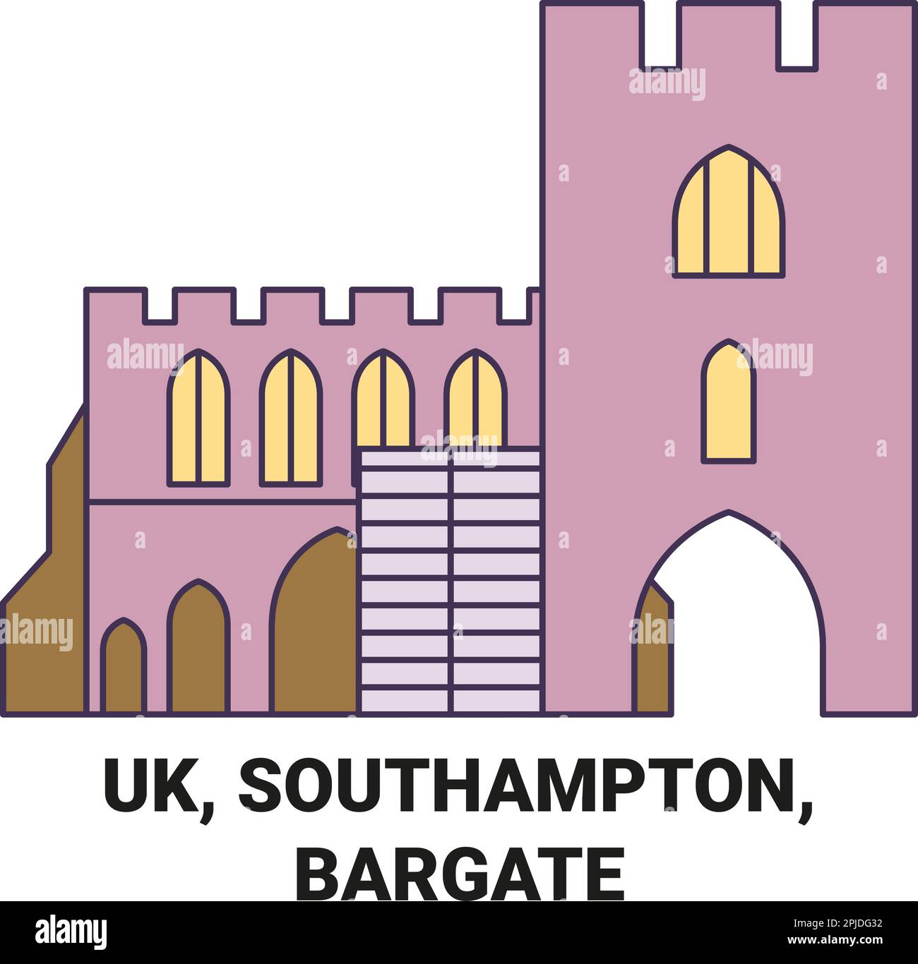 England, Southampton, Bargate Travel Landmark-Vektordarstellung Stock Vektor