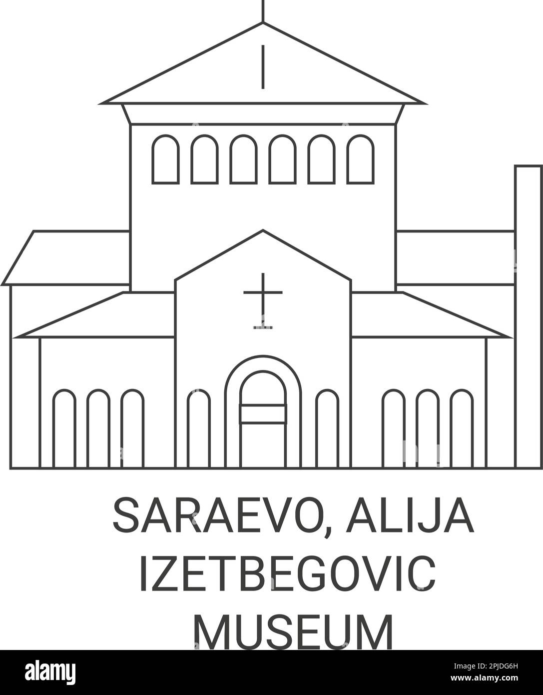 Bosnien und Herzegowina, Sarajevo, Alija Izetbegovic Museum, Reiseziel-Vektordarstellung Stock Vektor