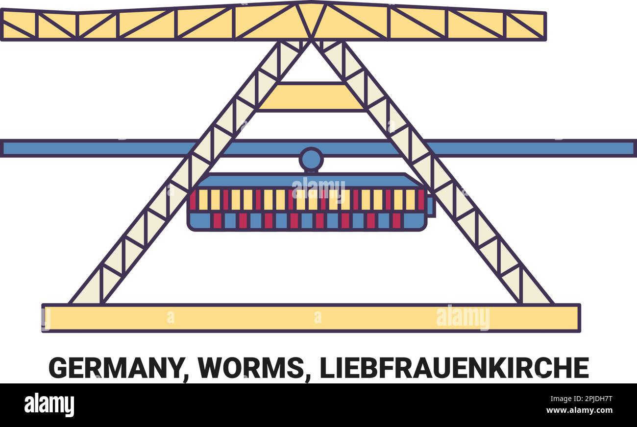 Deutschland, Worms, Liebfrauenkirche reisen als Vektordarstellung Stock Vektor