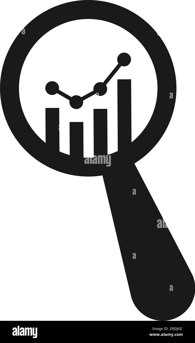 Analysesymbol, Vektordarstellung Logo-Design Stock Vektor