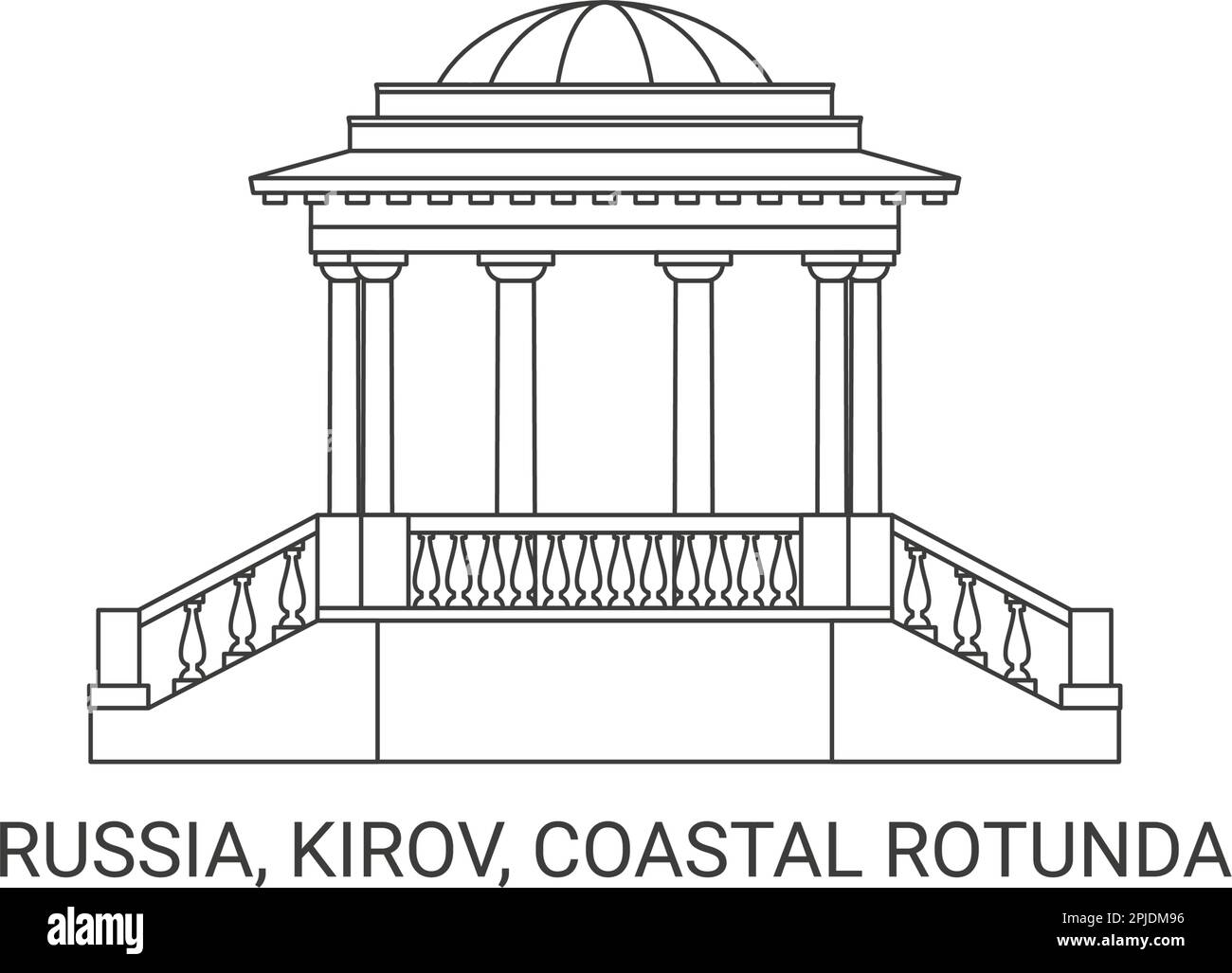 Russland, Kirov, Küstenrotunde, Reise-Wahrzeichen-Vektordarstellung Stock Vektor