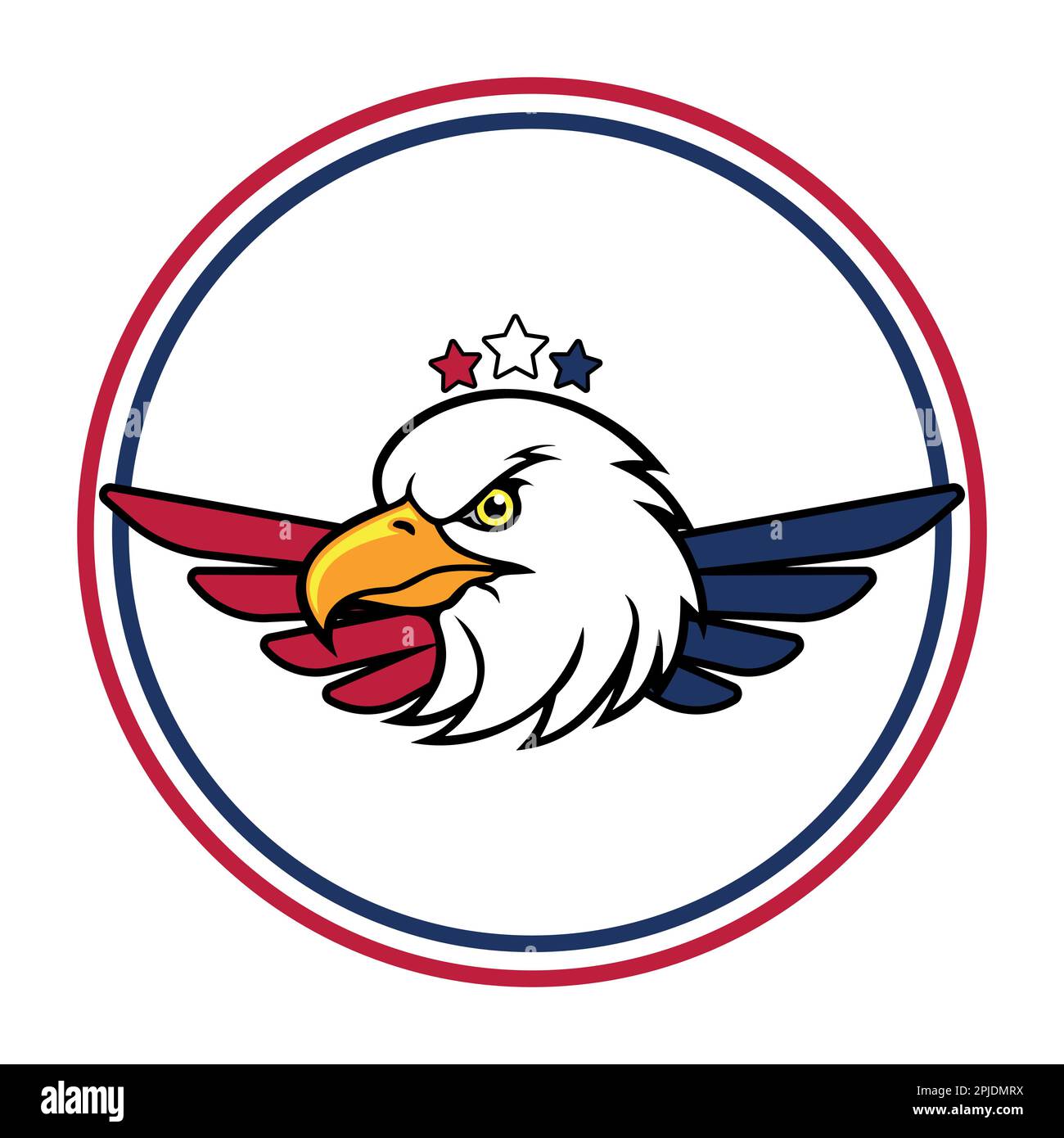 American Eagle Wing-Logo mit Farbvektor der Flaggen Stock Vektor