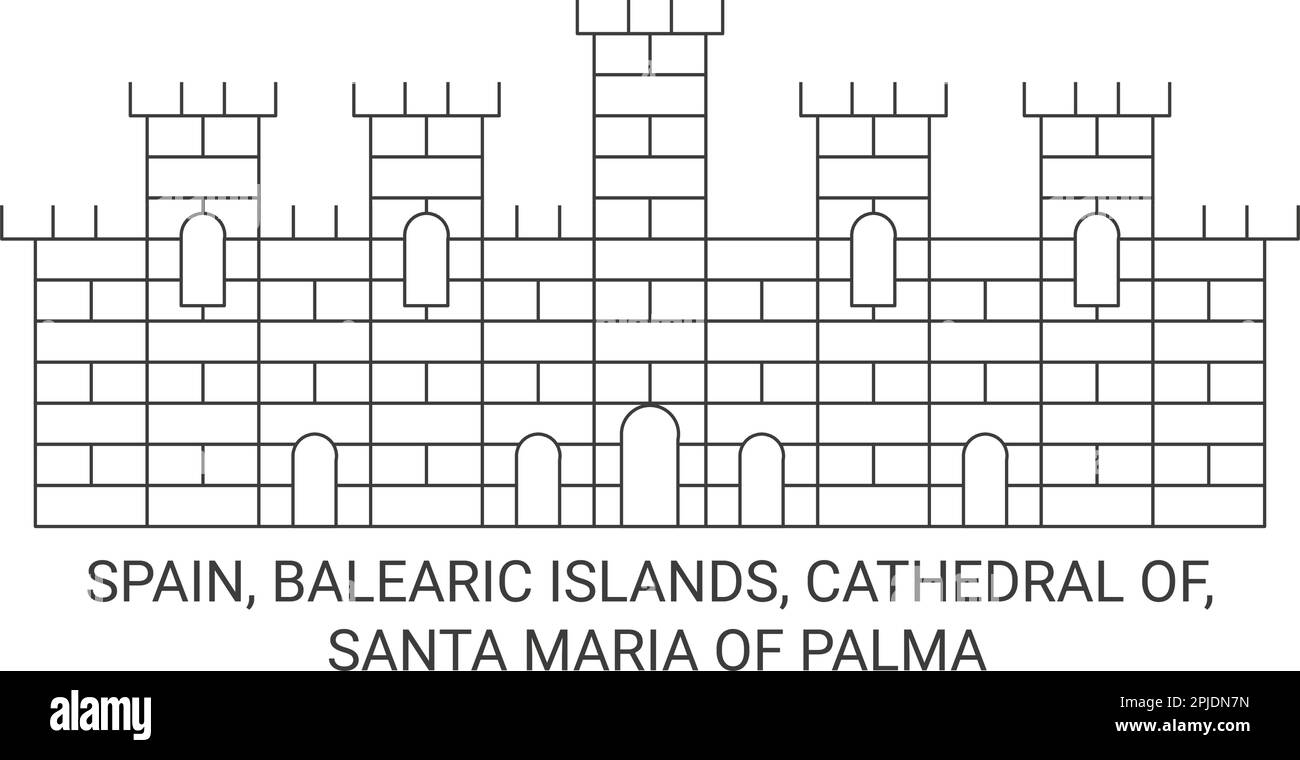 Spanien, Balearen, Kathedrale, Santa Maria von Palma reisen als Vektorbild Stock Vektor