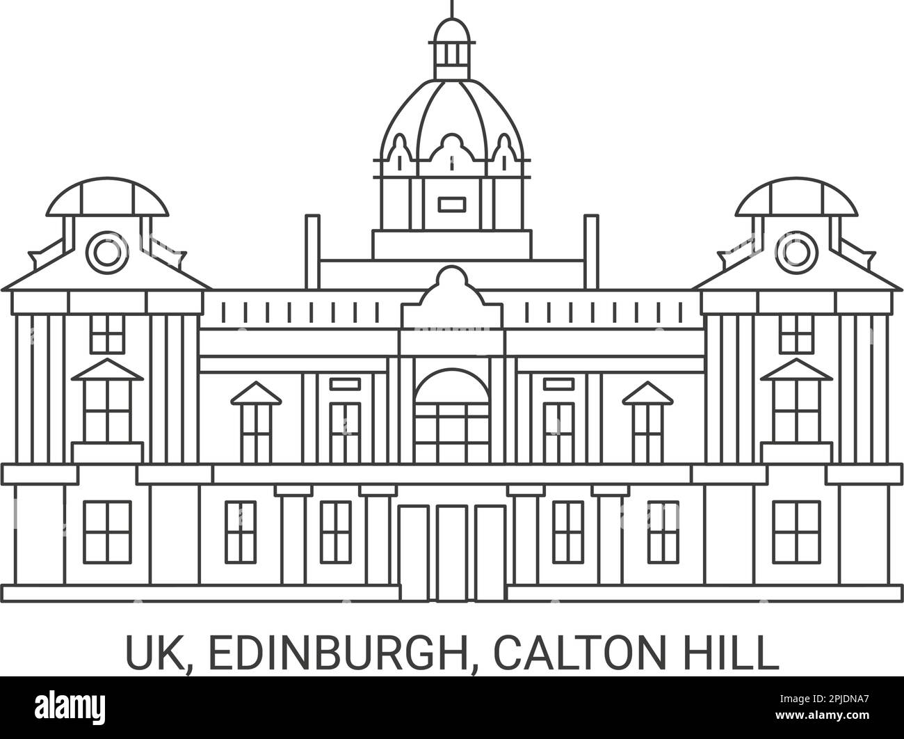 UK, Edinburgh, Calton Hill, Vektordarstellung für Reiseziele Stock Vektor