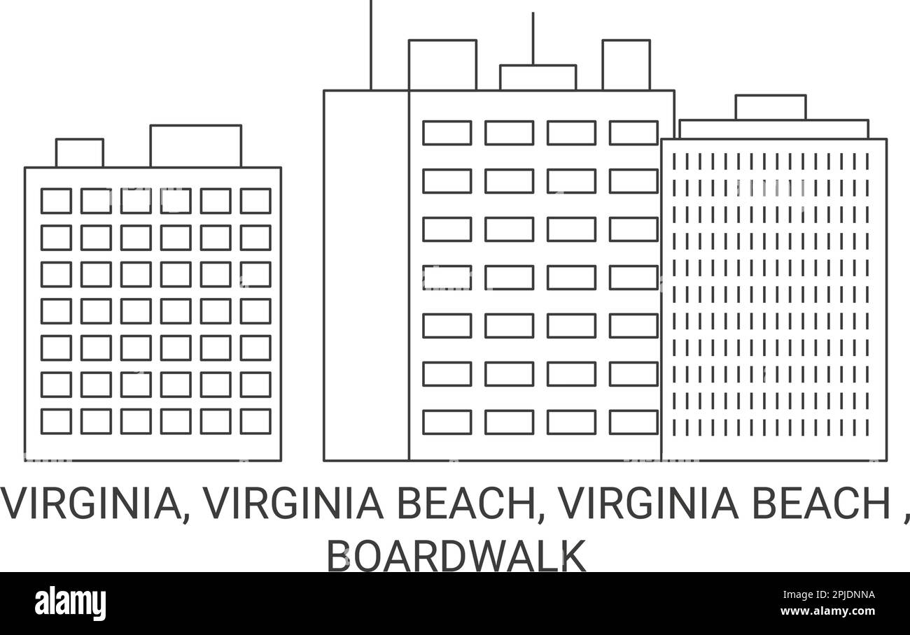 USA, Virginia, Virginia Beach, Virginia Beach, Boardwalk Reise Landmark Vektordarstellung Stock Vektor