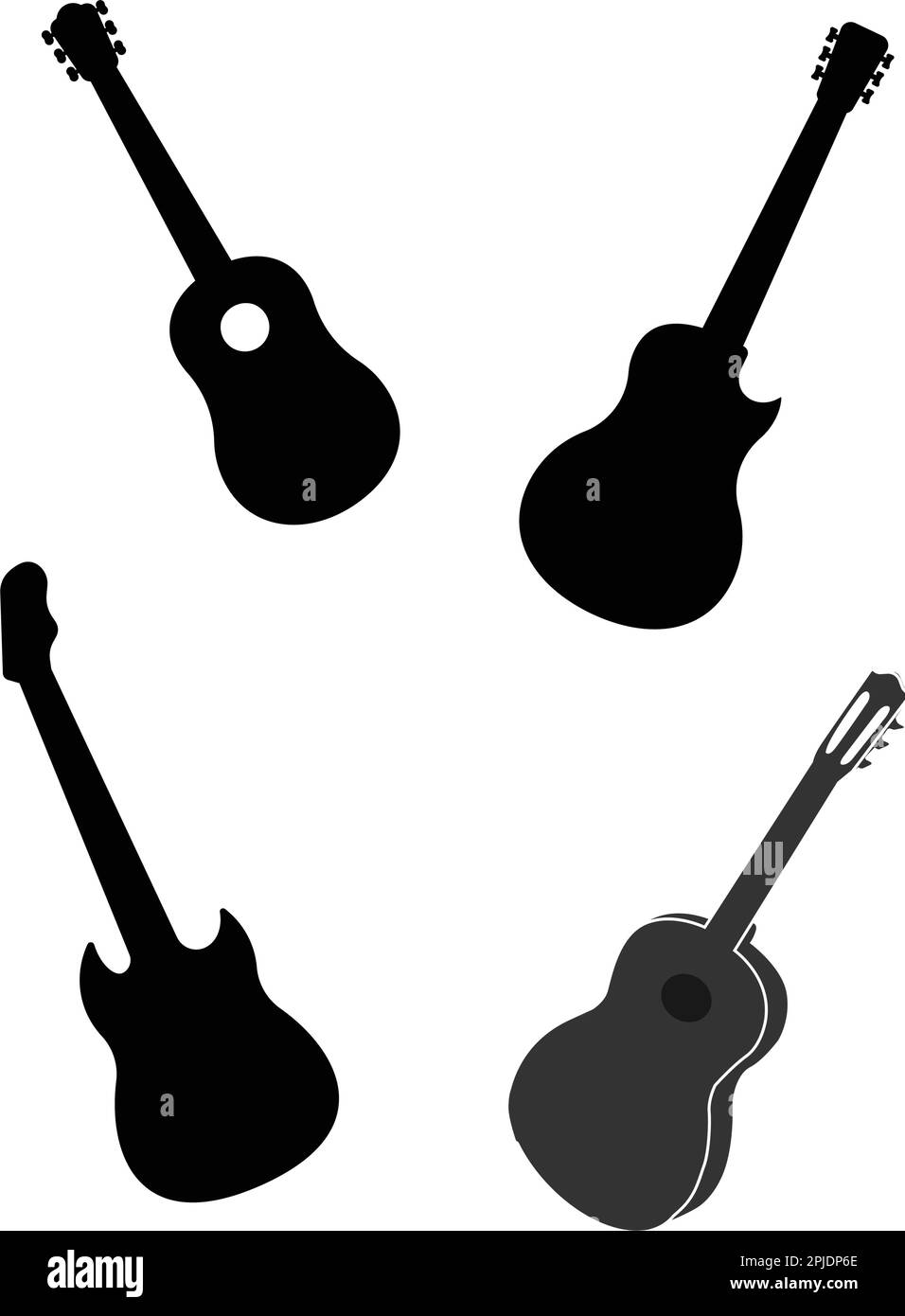 Gitarre Symbol Logo Vektor Illustration Design Stock Vektor