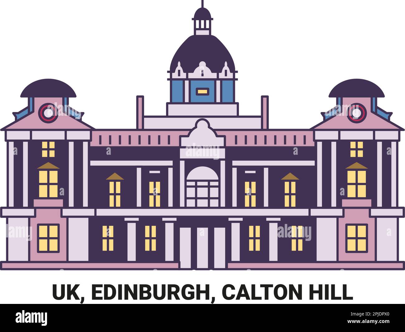 UK, Edinburgh, Calton Hill, Vektordarstellung für Reiseziele Stock Vektor