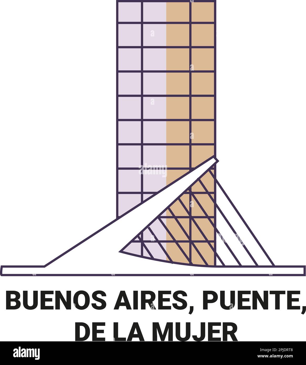 Argentinien, Buenos Aires, Puente, De La Mujer Reise-Vektordarstellung Stock Vektor