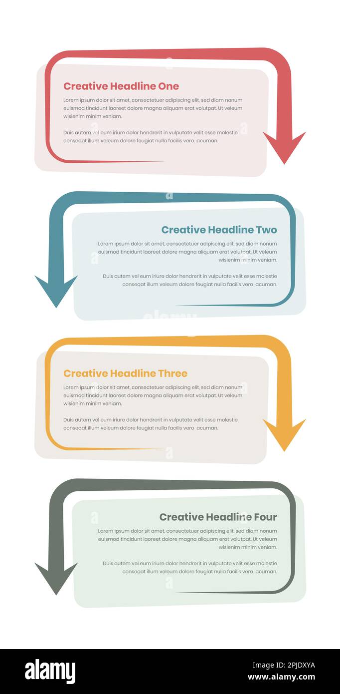 Vertikale Infografik-Textvorlage mit Pfeilform Stock Vektor