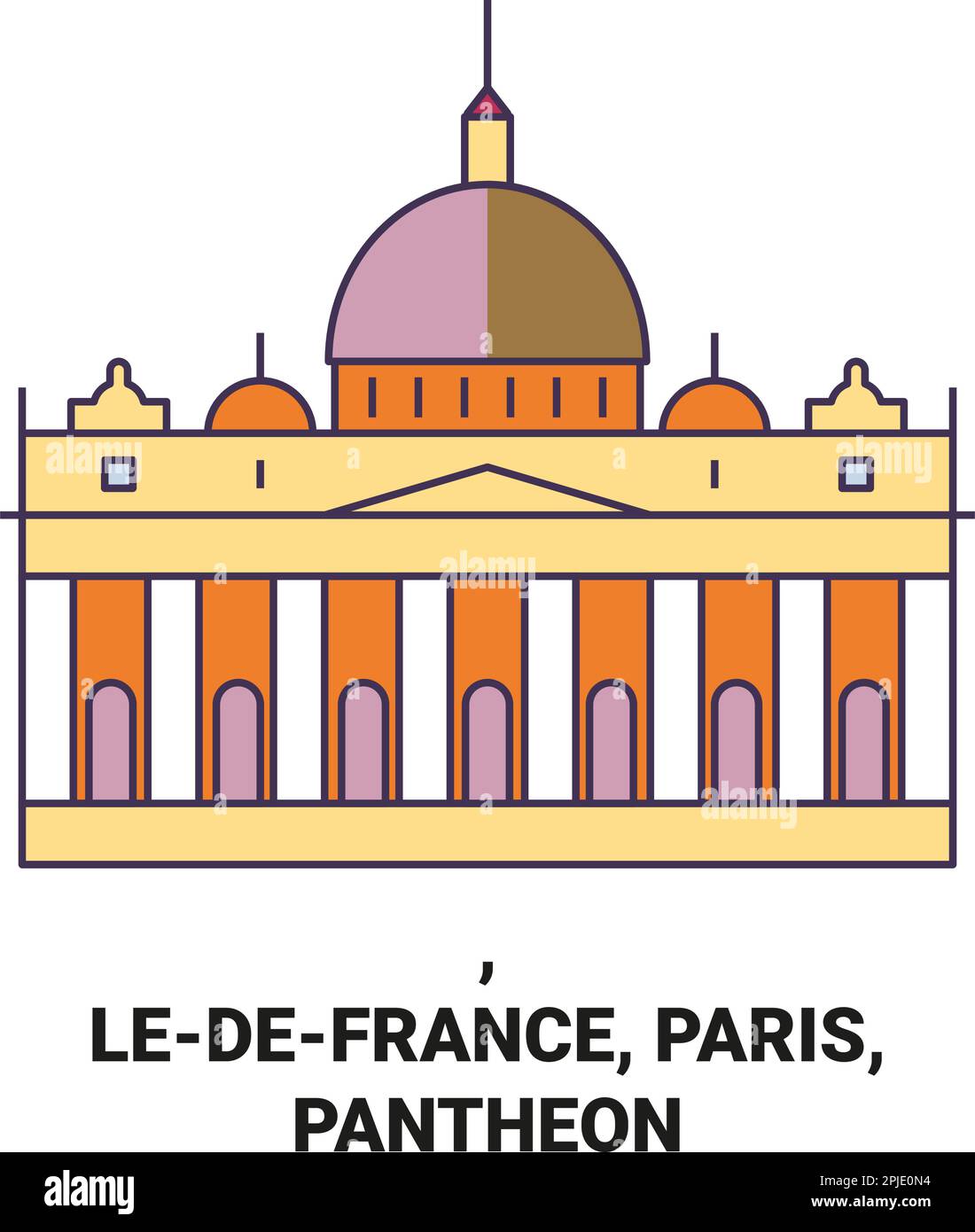 Frankreich, Paris, Panthon reisen Wahrzeichen Vektordarstellung Stock Vektor