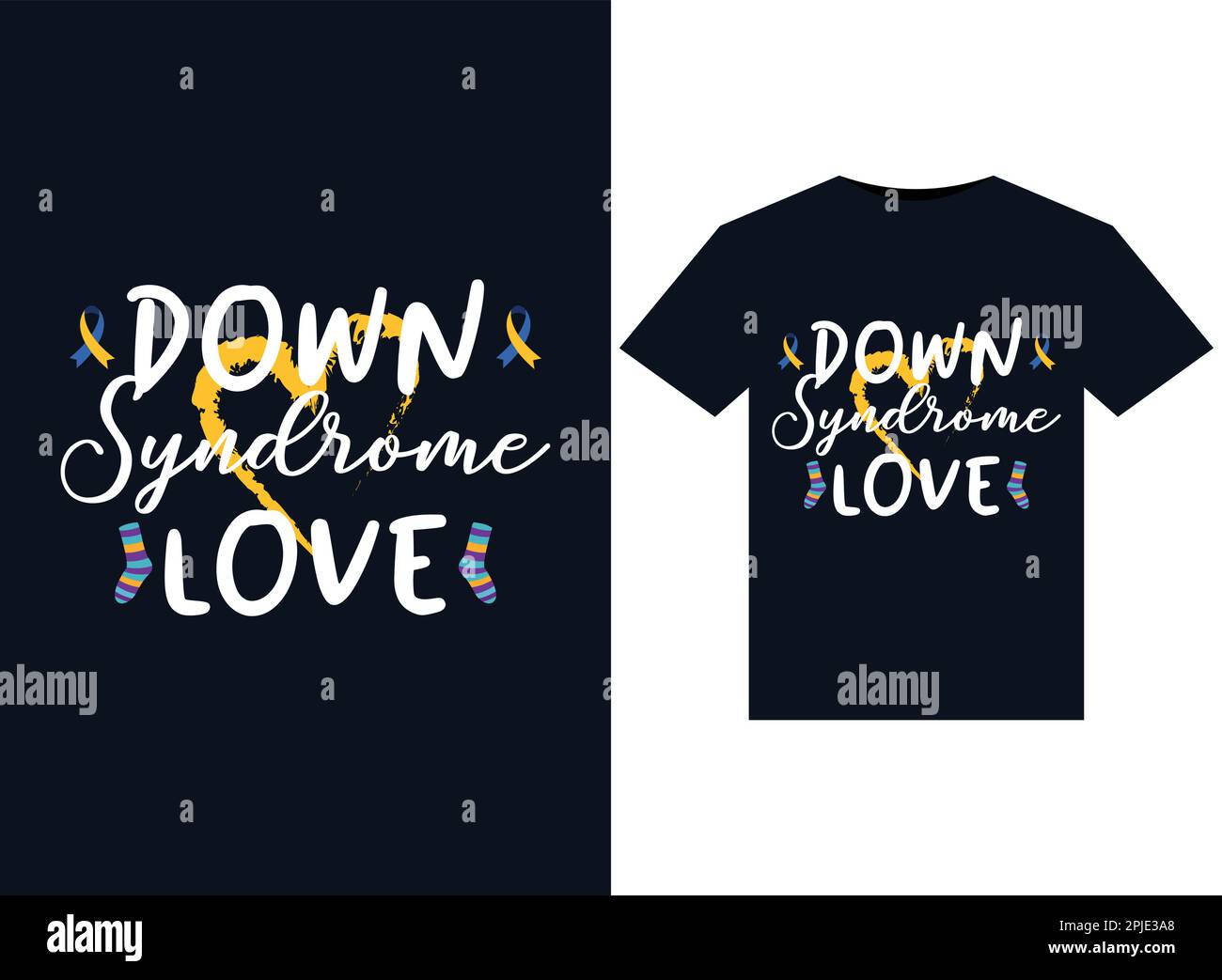 „Down Syndrome Love“-Illustrationen für bedruckbare T-Shirts Stock Vektor