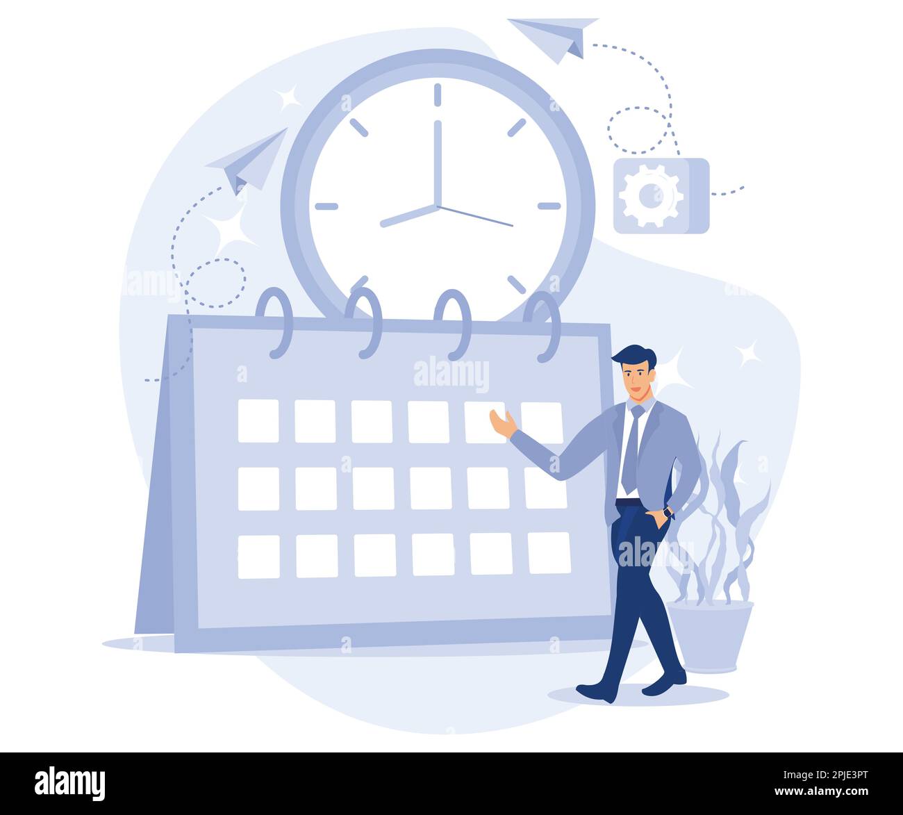 IT-Projektabwicklungskonzept, Agile-Projektmanagement, Planung und Frist, Softwareentwicklung, Scrum-Workflow, Problemlösung, Flachvektormoder Stock Vektor