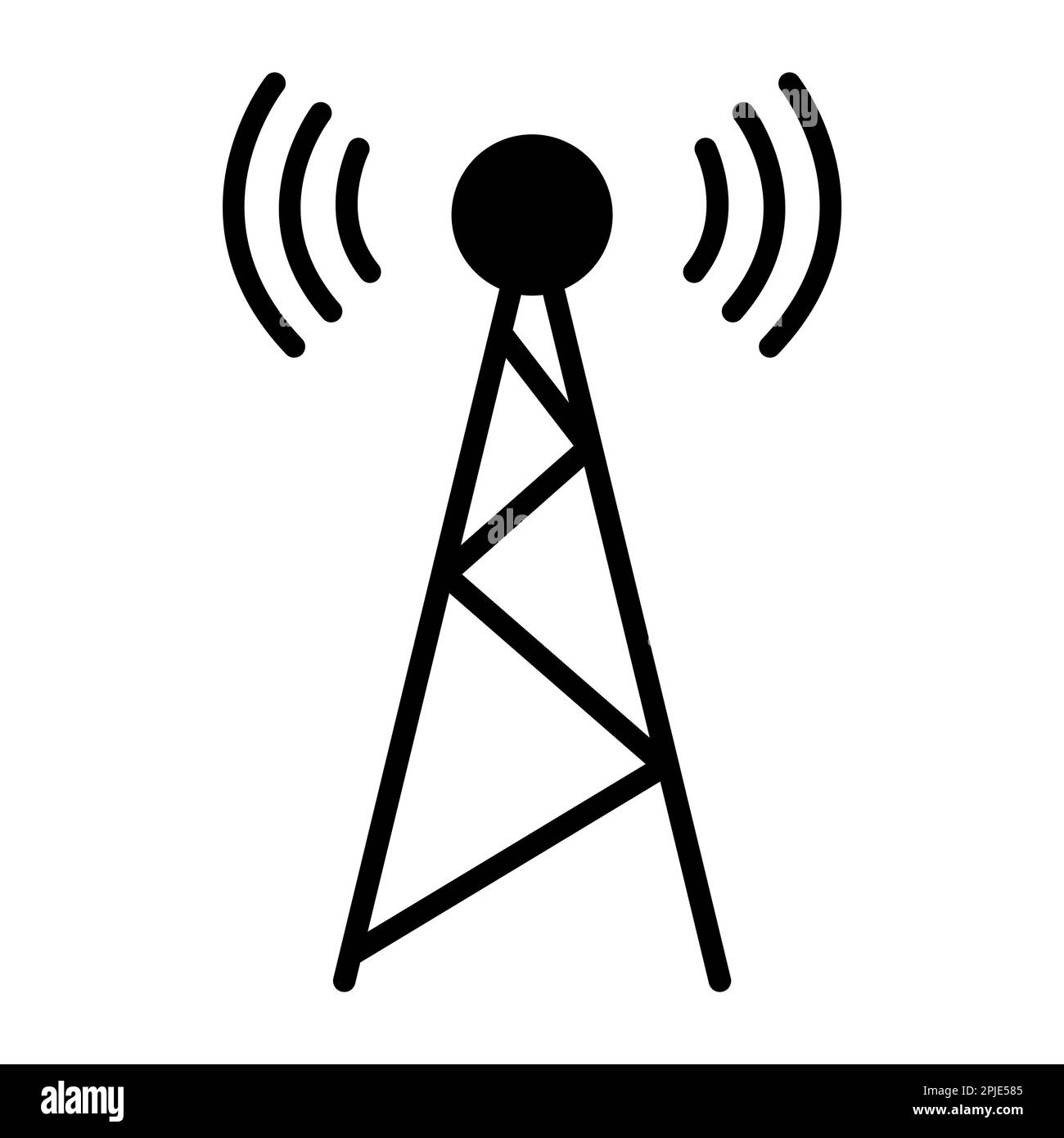 Signalturm-Symbol, Wireless-Technologie-Netzwerkschild, Vektordarstellung des Antennenwellenfunks. Stock Vektor