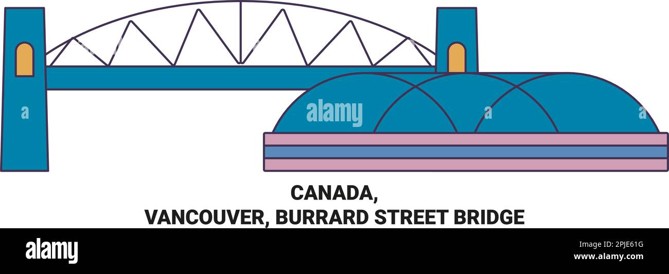 Kanada, Vancouver, Burrard Street Bridge Stock Vektor
