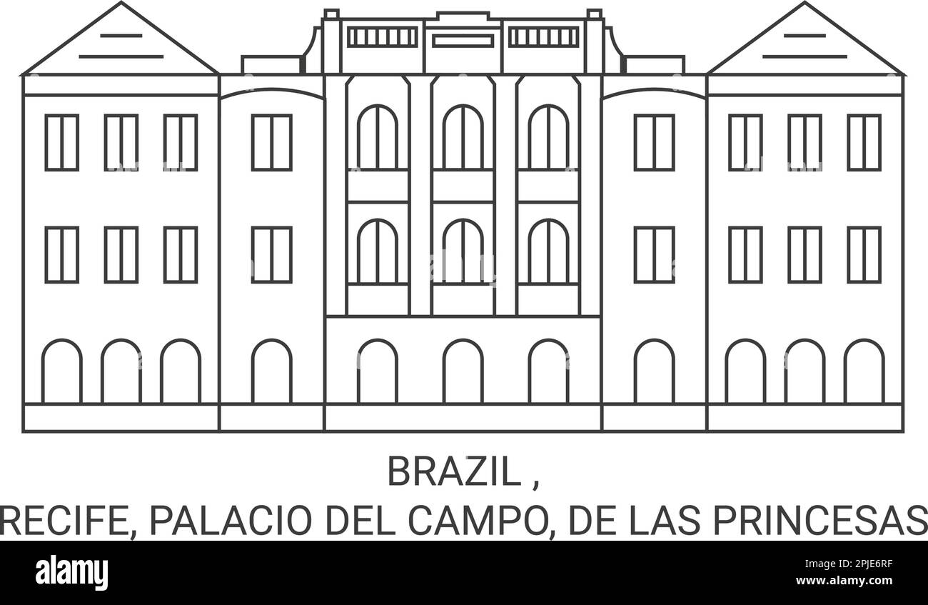 Brasilien , Recife, Palacio Del Campo, De Las Princesas Reise Landmark Vector Illustration Stock Vektor